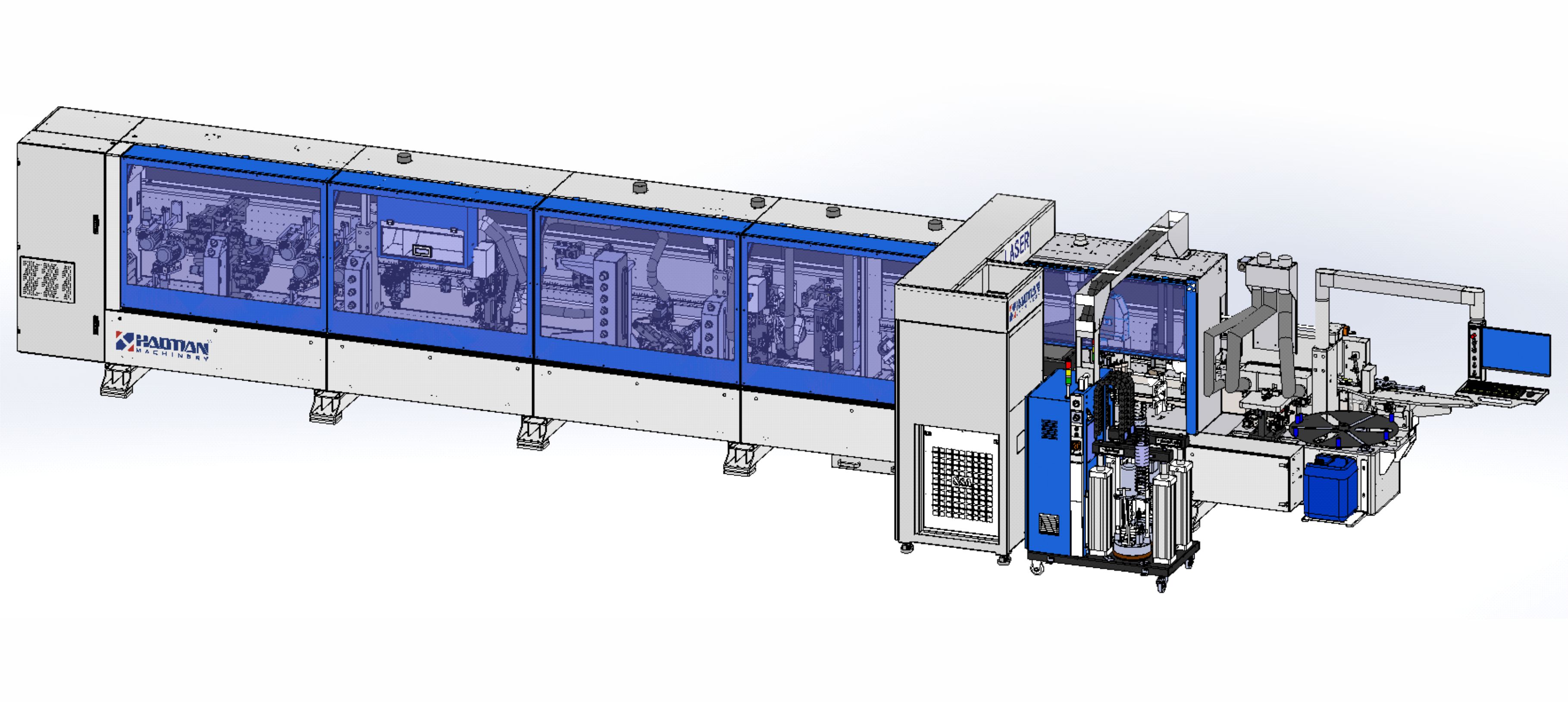 ECO-258H/12/13+L PUR2 LASER-S(激光和伺服单轴双胶多色PUR 板件及封边带厚度自动测量 伺服