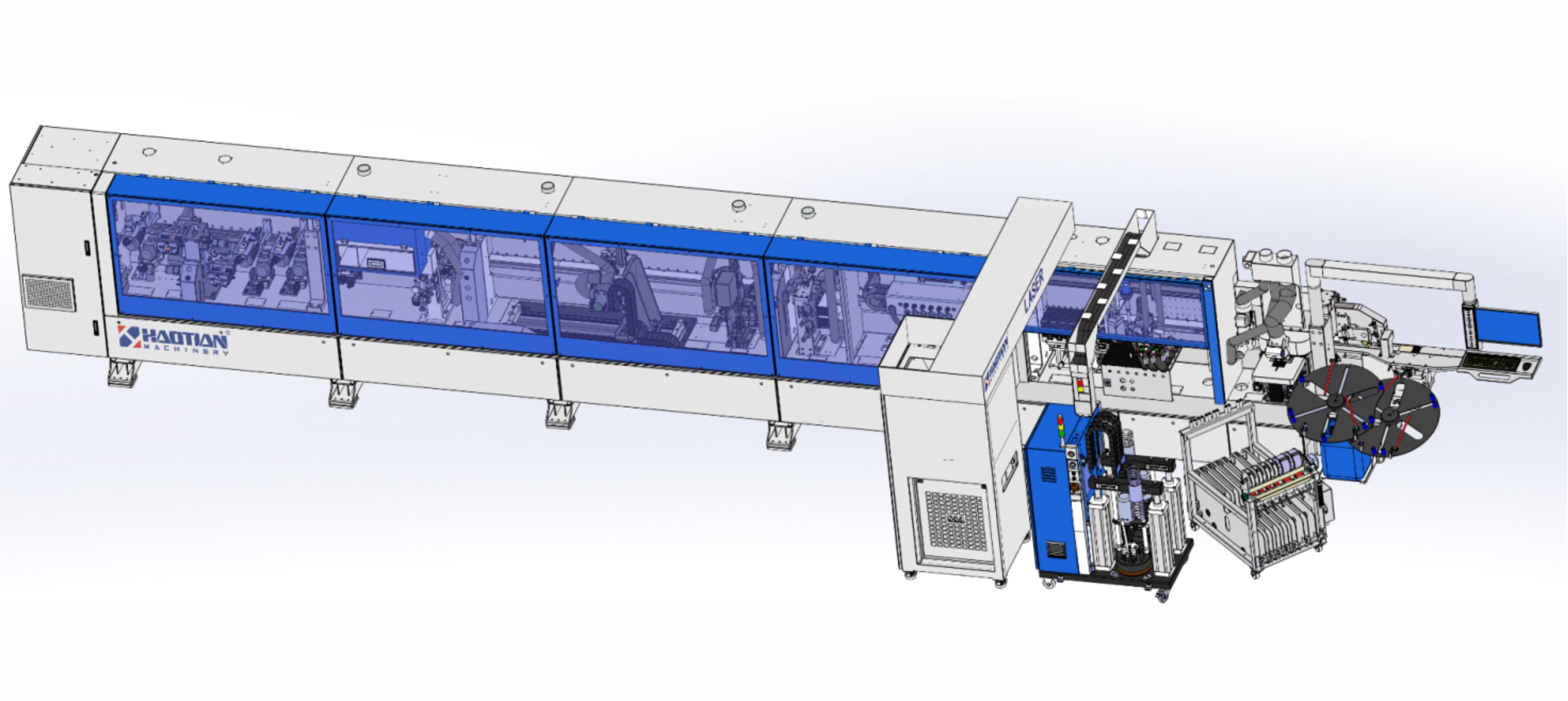 YEB-350H/12/13+L PUR2 LASER-S(激光和伺服单轴双胶多色PUR 板件及封边带厚度自动测量 伺服